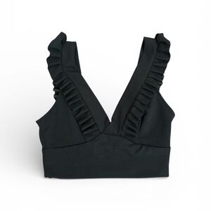 SHEIN Ruffled V-Neck Crop Top